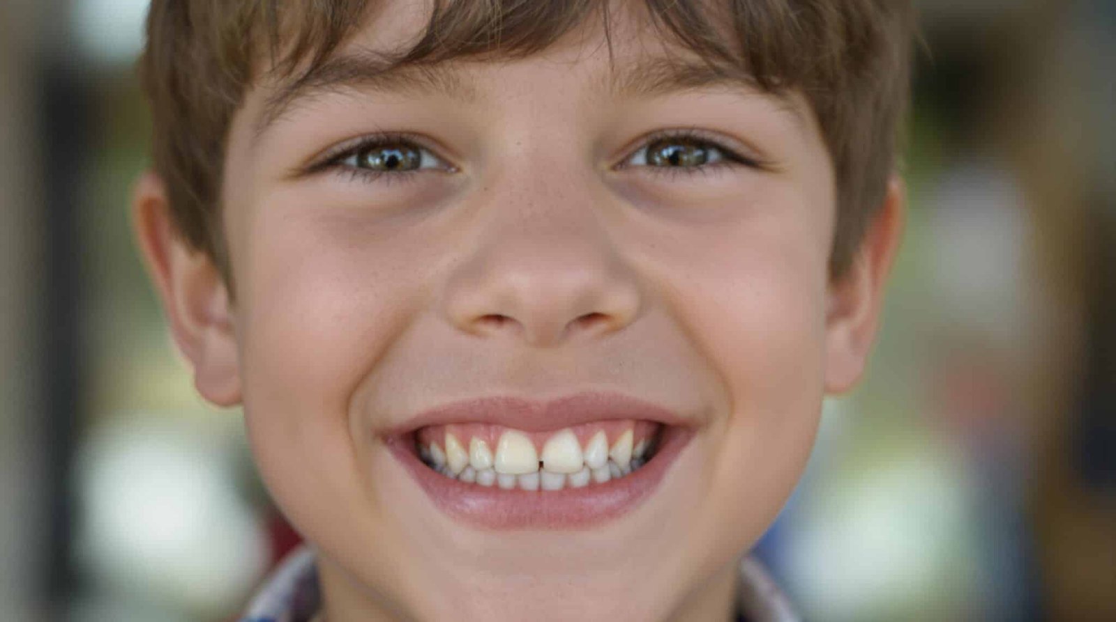 Smiling boy face close-up