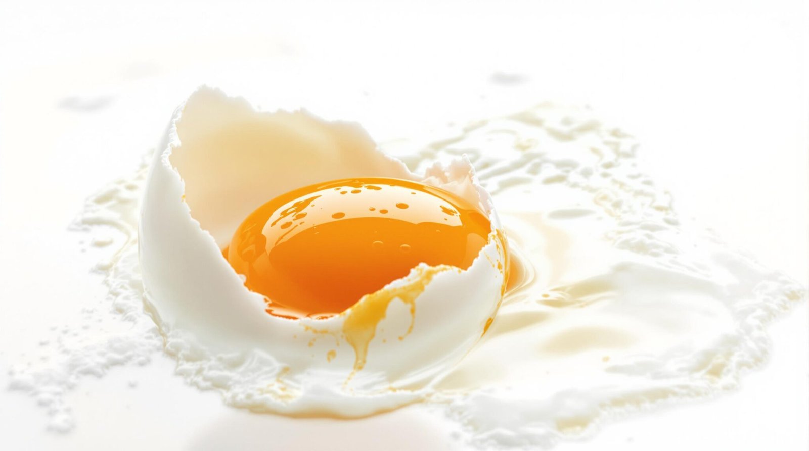 Oeuf cassé avec jaune intact